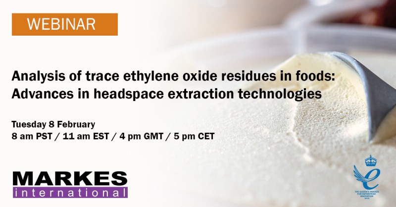 Marker International: Analysis of trace ethylene oxide residues in foods: Advances in headspace extraction technologies