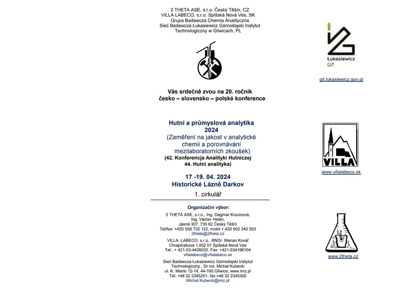 Hutní a průmyslová analytika 2024