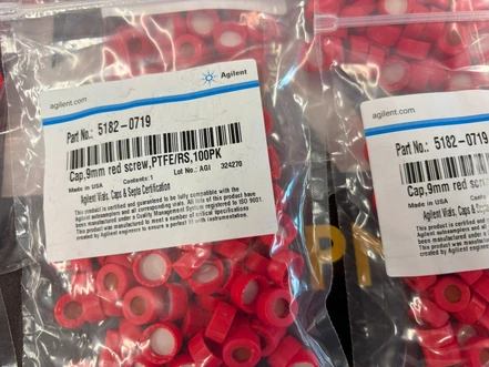 Agilent šroubovací červené víčko, PTFE/červený silikon, 100 ks/balení, 5182-0719 (Nové)