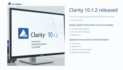 DataApex Clarity chromatografický software verze 10.1.2 je nyní k dispozici!