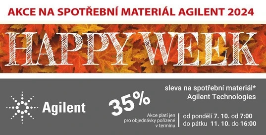 Happy Week 7. -11. října: 35% sleva na produkty spotřebního materiálu značky Agilent