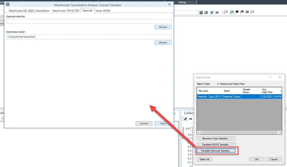 James Little: Can you process the OpenLab mass spec file in MassHunter