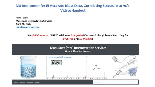 MS Interpreter pro přesná EI data: propojení chemické struktury s hodnotami m/z