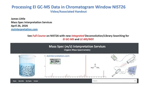 Zpracování GC-MS EI dat v okně Chromatogram NIST26