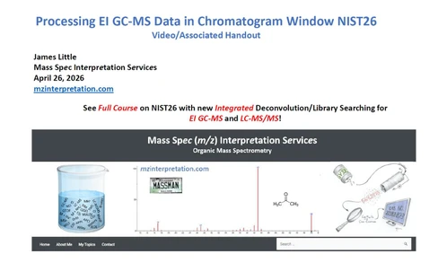 Zpracování GC-MS dat s přesnou hmotností v prostředí NIST 26 Chromatogram