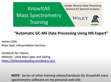 Wiley KnowItAll Mass Spec Training - část 6. MS Expert: Deconvolution of Mixtures with Library Search