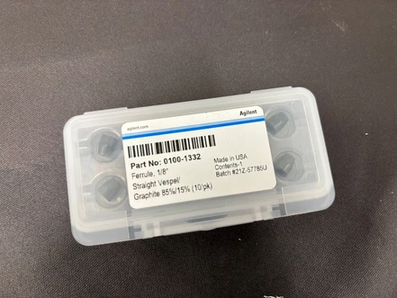 Agilent ferule, 1/8 inch, 15% grafit/85% Vespel, 10 ks, 0100-1332 (Nová)