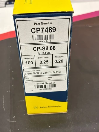 Agilent J&W CP-Sil 88 pro FAME GC kolona, 100 m, 0.25 mm, 0.20 µm, 7 inch cage., CP7489 (Testováno)