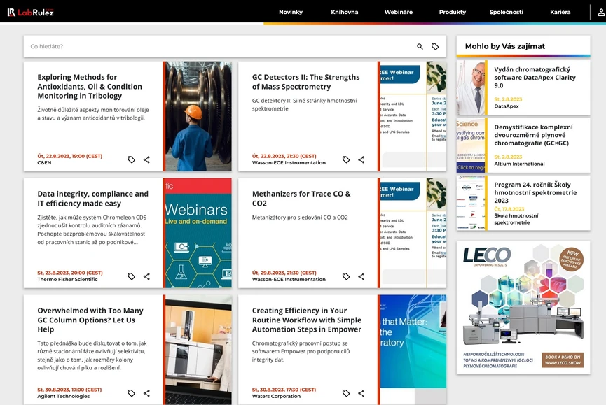 <p>LabRulez: Webináře LabRulezGCMS týden 34/2023</p>
