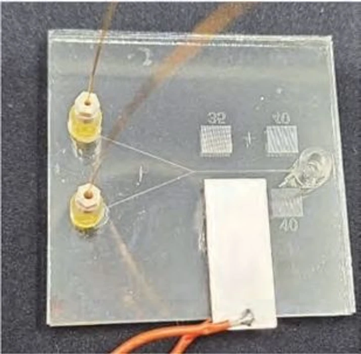 Lucie Březinová: Obr.2. Finální podoba připraveného mikrofluidického čipu