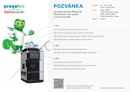 Pozvánka na online kurz Škola SW Chromeleon 7 při využití v LC/IC/GC/MS