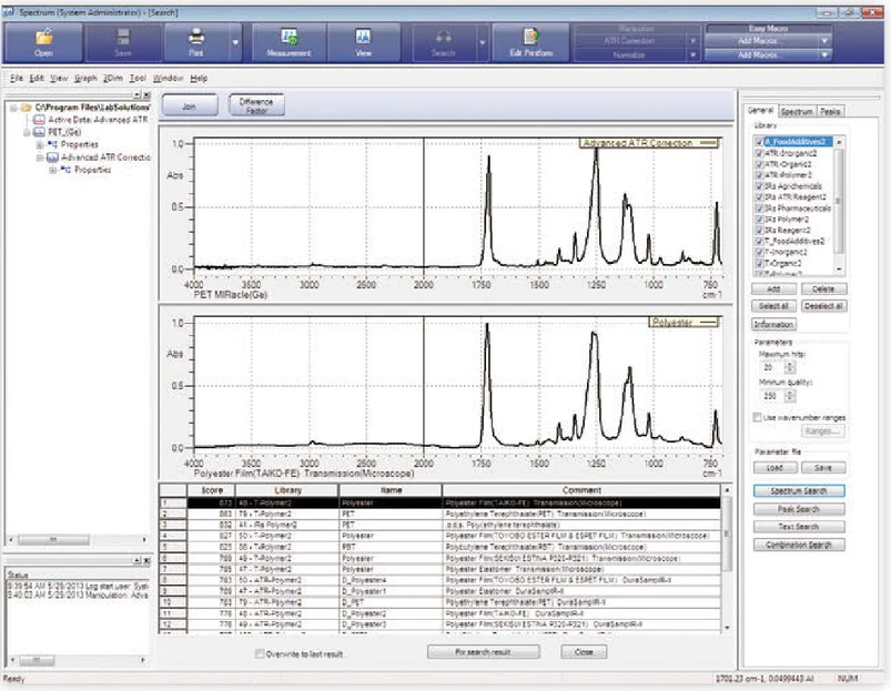 Shimadzu: Vyhledávácí funkce