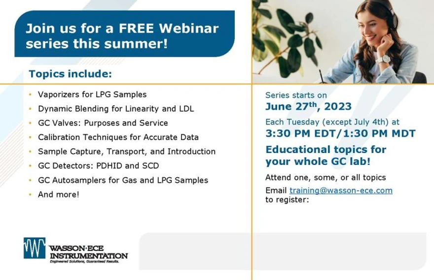 Wasson-ECE Instrumentation: Free GC Webinar Series