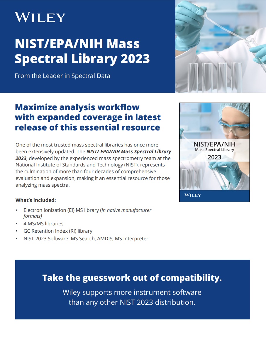 Wiley NIST/EPA/NIH knihovna hmotnostních spekter 2023