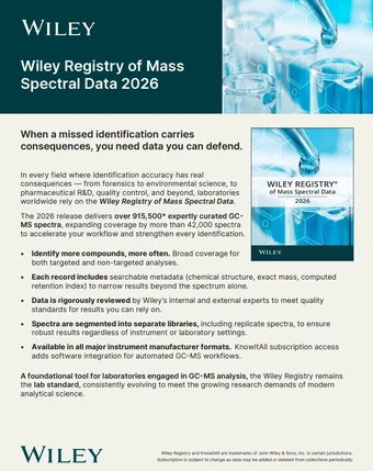 Wiley Registry knihovna hmotnostních spekter 2026