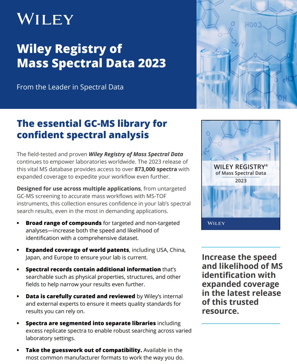 Wiley Registry knihovna hmotnostních spekter 2023