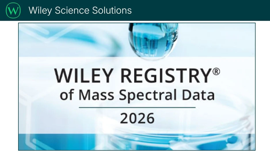 <p>Wiley: Wiley vydává databázi Wiley Registry of Mass Spectral Data 2026 a rozšiřuje možnosti identifikace látek pomocí GC-MS</p>